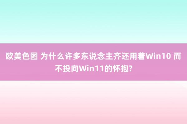 欧美色图 为什么许多东说念主齐还用着Win10 而不投向Win11的怀抱?