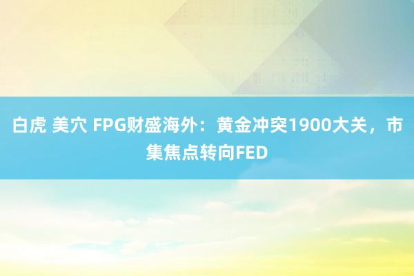 白虎 美穴 FPG财盛海外：黄金冲突1900大关，市集焦点转向FED