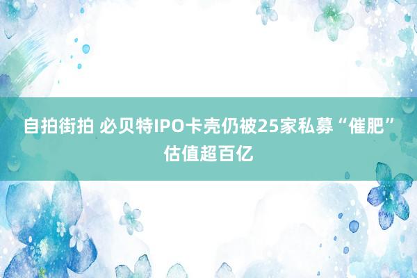 自拍街拍 必贝特IPO卡壳仍被25家私募“催肥”估值超百亿