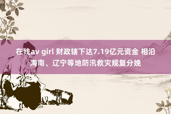 在线av girl 财政辖下达7.19亿元资金 相沿海南、辽宁等地防汛救灾规复分娩