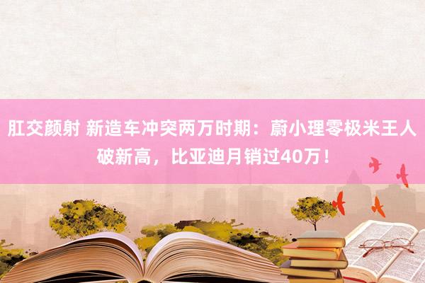 肛交颜射 新造车冲突两万时期：蔚小理零极米王人破新高，比亚迪月销过40万！