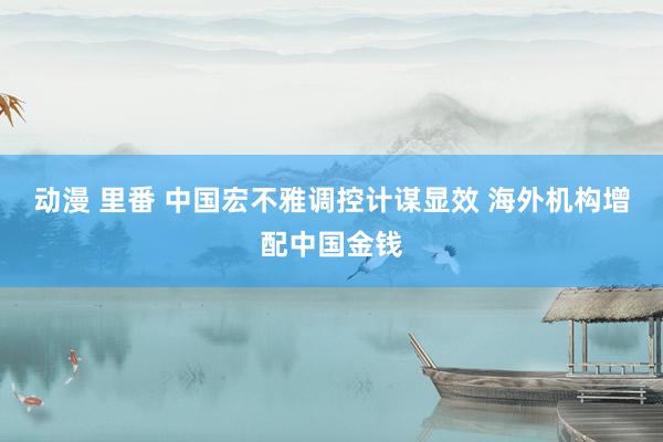 动漫 里番 中国宏不雅调控计谋显效 海外机构增配中国金钱