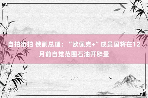 自拍街拍 俄副总理：“欧佩克+”成员国将在12月前自觉范围石油开辟量