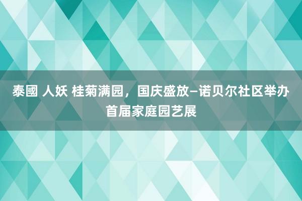 泰國 人妖 桂菊满园，国庆盛放—诺贝尔社区举办首届家庭园艺展