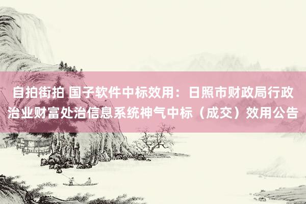 自拍街拍 国子软件中标效用：日照市财政局行政治业财富处治信息系统神气中标（成交）效用公告