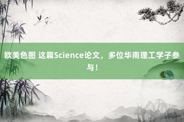 欧美色图 这篇Science论文，多位华南理工学子参与！