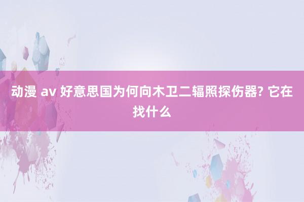 动漫 av 好意思国为何向木卫二辐照探伤器? 它在找什么