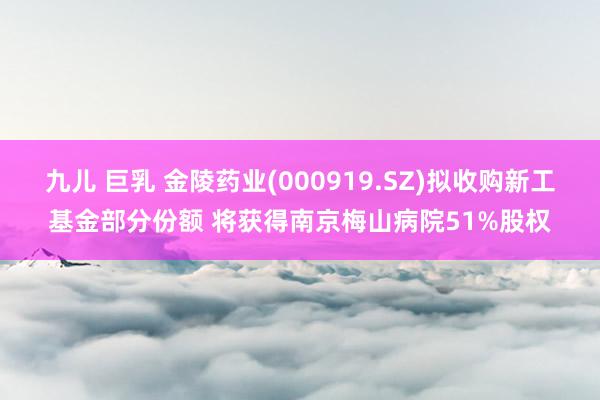 九儿 巨乳 金陵药业(000919.SZ)拟收购新工基金部分份额 将获得南京梅山病院51%股权