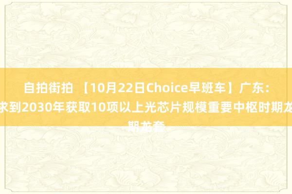 自拍街拍 【10月22日Choice早班车】广东：力求到2030年获取10项以上光芯片规模重要中枢时期龙套