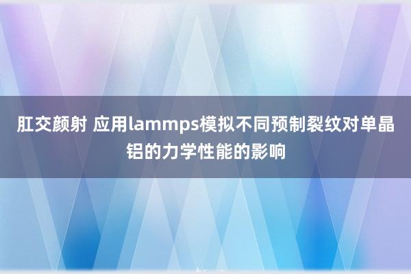 肛交颜射 应用lammps模拟不同预制裂纹对单晶铝的力学性能的影响