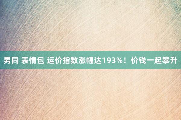 男同 表情包 运价指数涨幅达193%！价钱一起攀升