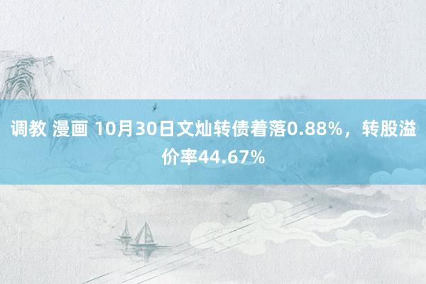 调教 漫画 10月30日文灿转债着落0.88%，转股溢价率44.67%