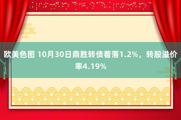 欧美色图 10月30日鼎胜转债着落1.2%，转股溢价率4.19%