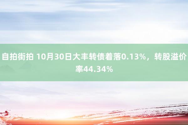 自拍街拍 10月30日大丰转债着落0.13%，转股溢价率44.34%