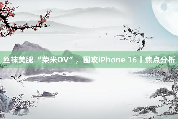 丝袜美腿 “荣米OV”，围攻iPhone 16丨焦点分析