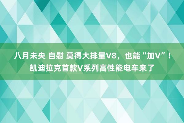 八月未央 自慰 莫得大排量V8，也能“加V”！凯迪拉克首款V系列高性能电车来了