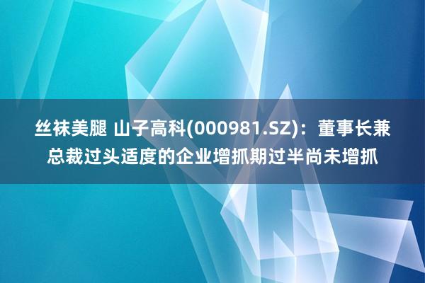 丝袜美腿 山子高科(000981.SZ)：董事长兼总裁过头适度的企业增抓期过半尚未增抓