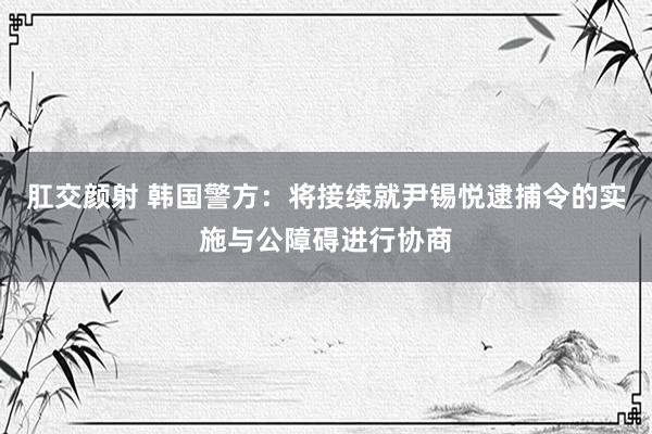 肛交颜射 韩国警方：将接续就尹锡悦逮捕令的实施与公障碍进行协商