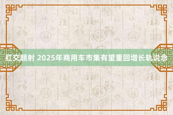 肛交颜射 2025年商用车市集有望重回增长轨说念