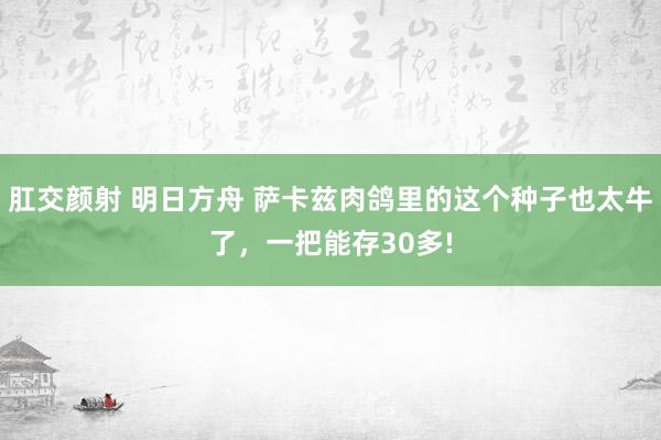 肛交颜射 明日方舟 萨卡兹肉鸽里的这个种子也太牛了，一把能存30多!